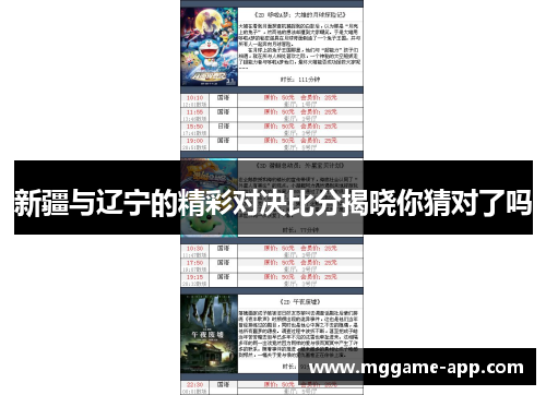 新疆与辽宁的精彩对决比分揭晓你猜对了吗